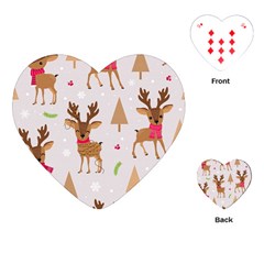 Christmas-seamless-pattern-with-reindeer Playing Cards Single Design (heart)