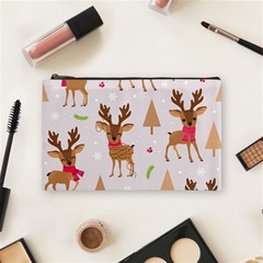 Christmas-seamless-pattern-with-reindeer Cosmetic Bag (medium) by Grandong