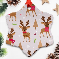 Christmas-seamless-pattern-with-reindeer Ornament (snowflake) by Grandong