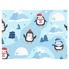 Christmas-seamless-pattern-with-penguin Premium Plush Fleece Blanket (extra Small) by Grandong