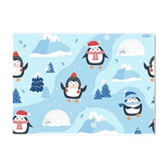 Christmas-seamless-pattern-with-penguin Crystal Sticker (a4) by Grandong