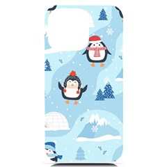 Christmas-seamless-pattern-with-penguin Iphone 14 Pro Max Black Uv Print Case by Grandong