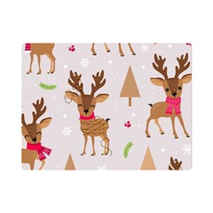 Christmas-seamless-pattern-with-reindeer Premium Plush Fleece Blanket (mini) by Grandong