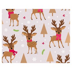 Christmas-seamless-pattern-with-reindeer Premium Plush Fleece Blanket (medium) by Grandong