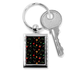 Christmas Pattern Texture Colorful Wallpaper Key Chain (rectangle) by Grandong