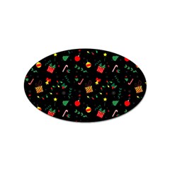 Christmas Pattern Texture Colorful Wallpaper Sticker Oval (10 Pack) by Grandong