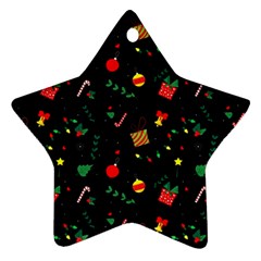 Christmas Pattern Texture Colorful Wallpaper Star Ornament (two Sides) by Grandong