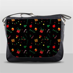 Christmas Pattern Texture Colorful Wallpaper Messenger Bag by Grandong