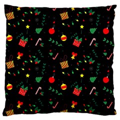 Christmas Pattern Texture Colorful Wallpaper Large Cushion Case (two Sides) by Grandong