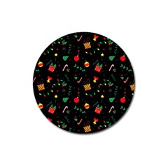 Christmas Paper Stars Pattern Texture Background Colorful Colors Seamless Copy Magnet 3  (round) by Grandong