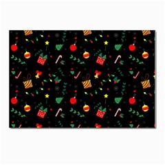 Christmas Paper Stars Pattern Texture Background Colorful Colors Seamless Copy Postcard 4 x 6  (pkg Of 10)