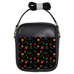 Christmas Paper Stars Pattern Texture Background Colorful Colors Seamless Copy Girls Sling Bag by Grandong