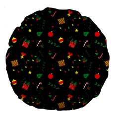 Christmas Paper Stars Pattern Texture Background Colorful Colors Seamless Copy Large 18  Premium Flano Round Cushions by Grandong