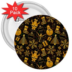 Christmas Background Seamless Pattern Pattern 3  Buttons (10 Pack)  by Grandong