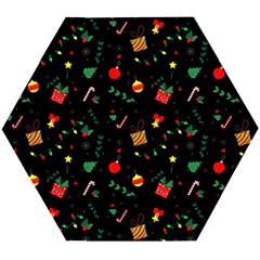 Christmas Pattern Texture Colorful Wallpaper Wooden Puzzle Hexagon by Grandong