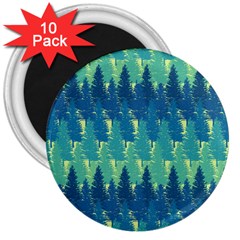 Christmas Trees Pattern Digital Paper Seamless 3  Magnets (10 pack) 