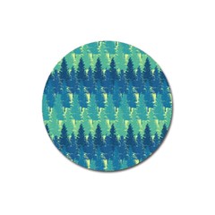 Christmas Trees Pattern Digital Paper Seamless Magnet 3  (Round)