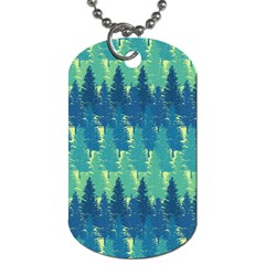 Christmas Trees Pattern Digital Paper Seamless Dog Tag (One Side)