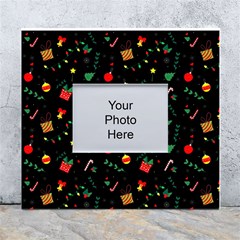 Christmas Pattern Texture Colorful Wallpaper White Wall Photo Frame 5  X 7  by Grandong