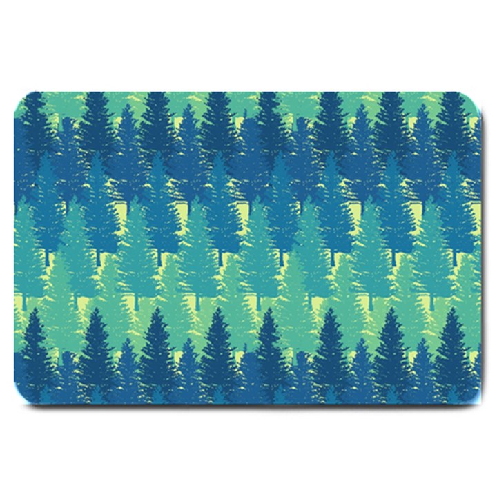 Christmas Trees Pattern Digital Paper Seamless Large Doormat