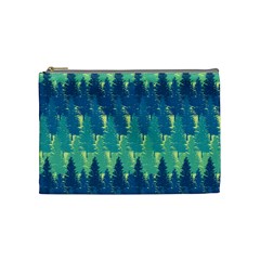 Christmas Trees Pattern Digital Paper Seamless Cosmetic Bag (Medium)