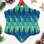 Christmas Trees Pattern Digital Paper Seamless Snowflake Ornament (Two Sides) Back