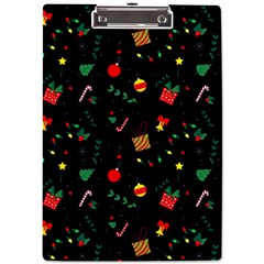 Christmas Paper Stars Pattern Texture Background Colorful Colors Seamless Copy A4 Acrylic Clipboard by Grandong