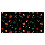 Christmas Paper Stars Pattern Texture Background Colorful Colors Seamless Copy Banner and Sign 8  x 4  Front