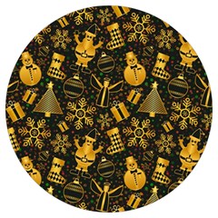 Christmas Background Seamless Pattern Pattern Round Trivet by Grandong