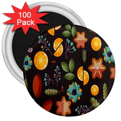 Christmas-seamless-pattern   - 3  Magnets (100 Pack) by Grandong