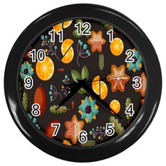 Christmas-seamless-pattern   - Wall Clock (black) by Grandong