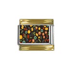 Christmas-seamless-pattern   - Gold Trim Italian Charm (9mm) Front