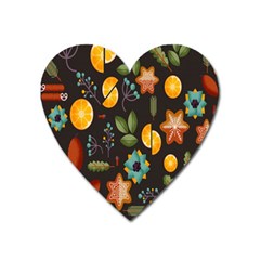 Christmas-seamless-pattern   - Heart Magnet by Grandong