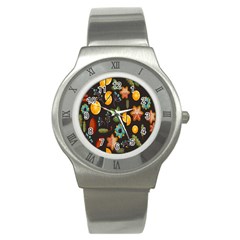 Christmas-seamless-pattern   - Stainless Steel Watch by Grandong