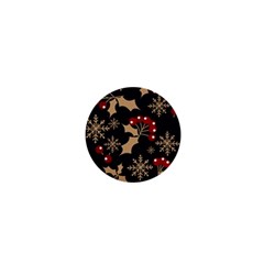 Christmas-pattern-with-snowflakes-berries 1  Mini Buttons by Grandong