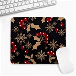 Christmas-pattern-with-snowflakes-berries Large Mousepad Front