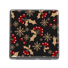 Christmas-pattern-with-snowflakes-berries Memory Card Reader (Square 5 Slot)