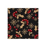 Christmas-pattern-with-snowflakes-berries Satin Bandana Scarf 22  x 22  Front