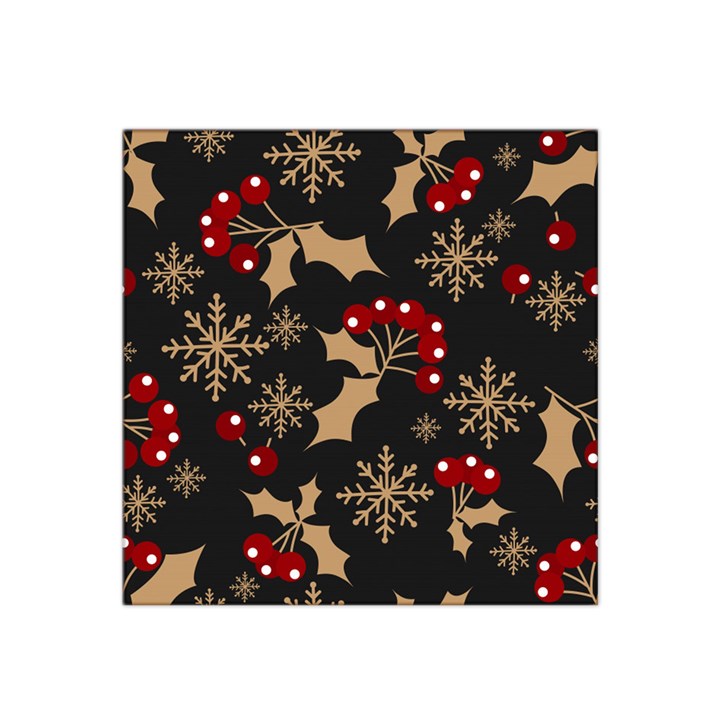 Christmas-pattern-with-snowflakes-berries Satin Bandana Scarf 22  x 22 