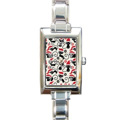 Cute Christmas Seamless Pattern Vector Rectangle Italian Charm Watch