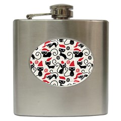 Cute Christmas Seamless Pattern Vector Hip Flask (6 Oz) by Grandong