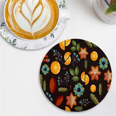 Christmas-seamless-pattern   - Uv Print Round Tile Coaster by Grandong