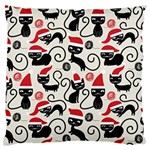 Cute Christmas Seamless Pattern Vector Large Premium Plush Fleece Cushion Case (Two Sides) Front