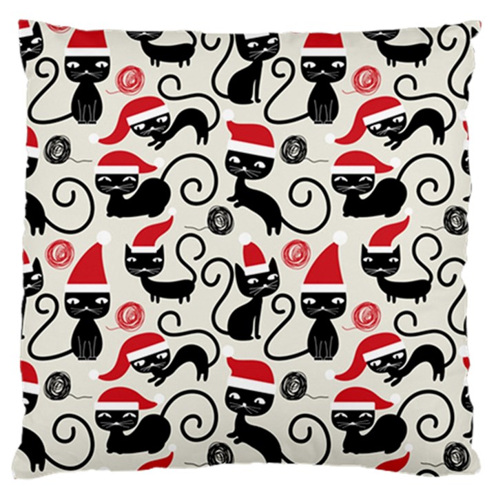 Cute Christmas Seamless Pattern Vector Large Premium Plush Fleece Cushion Case (Two Sides)