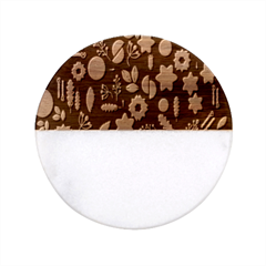 Christmas-seamless-pattern   - Classic Marble Wood Coaster (round)  by Grandong