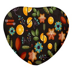 Christmas-seamless-pattern   - Heart Glass Fridge Magnet (4 Pack) by Grandong