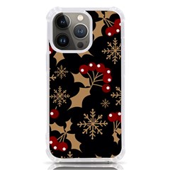 Christmas-pattern-with-snowflakes-berries Iphone 13 Pro Tpu Uv Print Case by Grandong