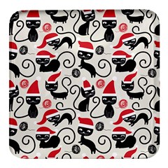 Cute Christmas Seamless Pattern Vector Square Glass Fridge Magnet (4 Pack) by Grandong