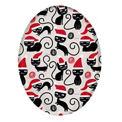 Cute Christmas Seamless Pattern Vector Oval Glass Fridge Magnet (4 Pack) by Grandong