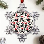 Cute Christmas Seamless Pattern Vector Metal Large Snowflake Ornament Front